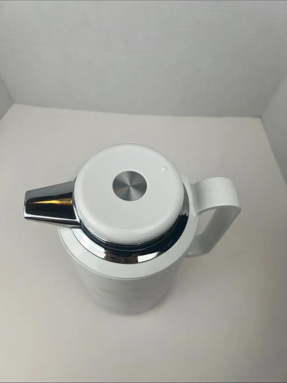 Vintage Crown Corning Thermique Coffee Carafe White 1 Qt Thermos Made in Japan